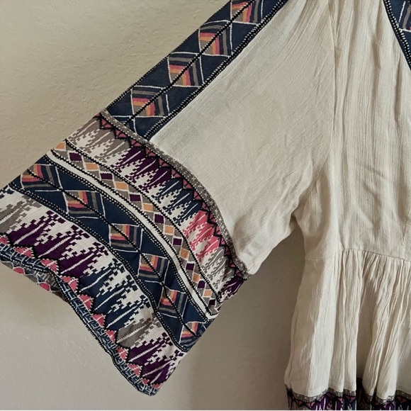 NWOT: Free People Terra Nova Boho Embroidered Relaxed Fit Dress• Small - Picture 6 of 13